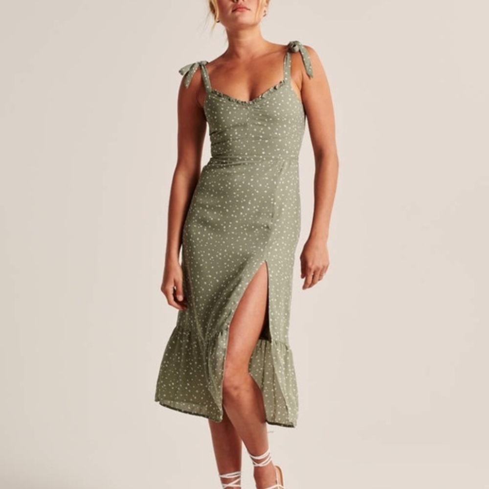 Abercrombie & Fitch tie strap midi dress; size Small